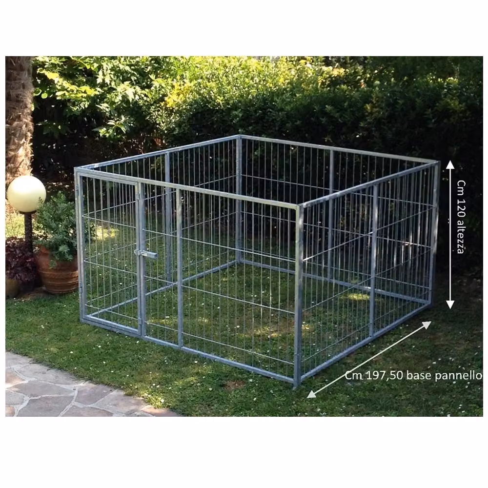 Box recinto per cuccioli in acciaio zincato SIDER BOX colore argento H: 120 cm, L: 200 cm, P: 200 cm – 2