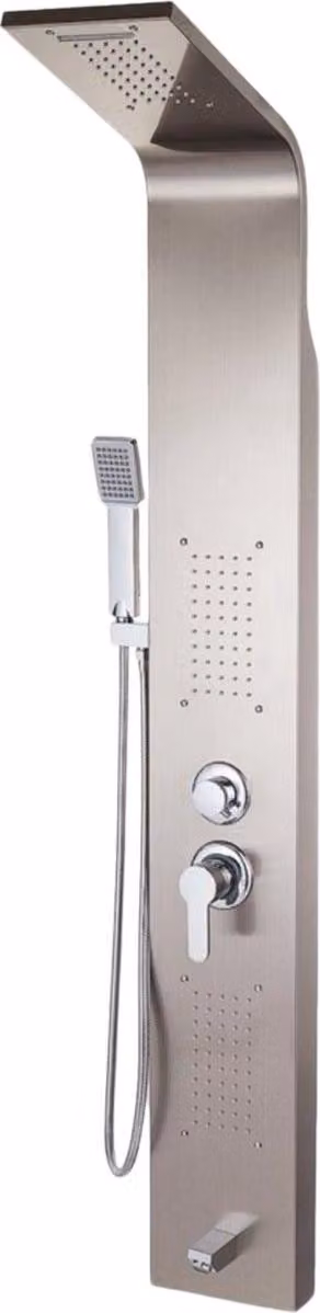 Pannello doccia Luxe 5 in 1 - Doccia a pioggia con termostato - RVS - Getti a pioggia e massaggio - Montaggio a parete - Per bagno e hotel