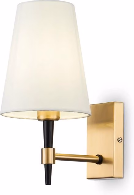 Applique classica Zaragoza Maytoni in ottone e tessuto bianco con attacco E14