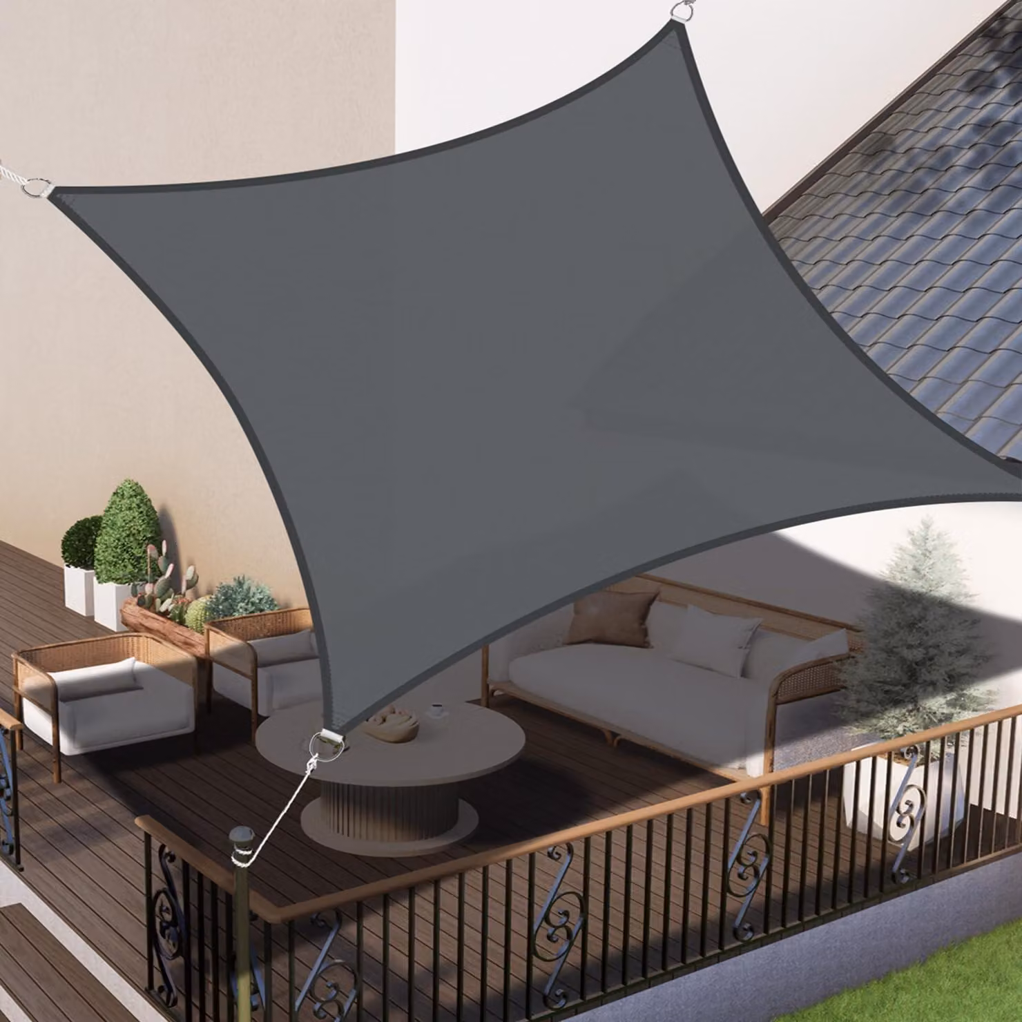 Ombrellone resistente all'acqua, dimensioni 4x4 metri