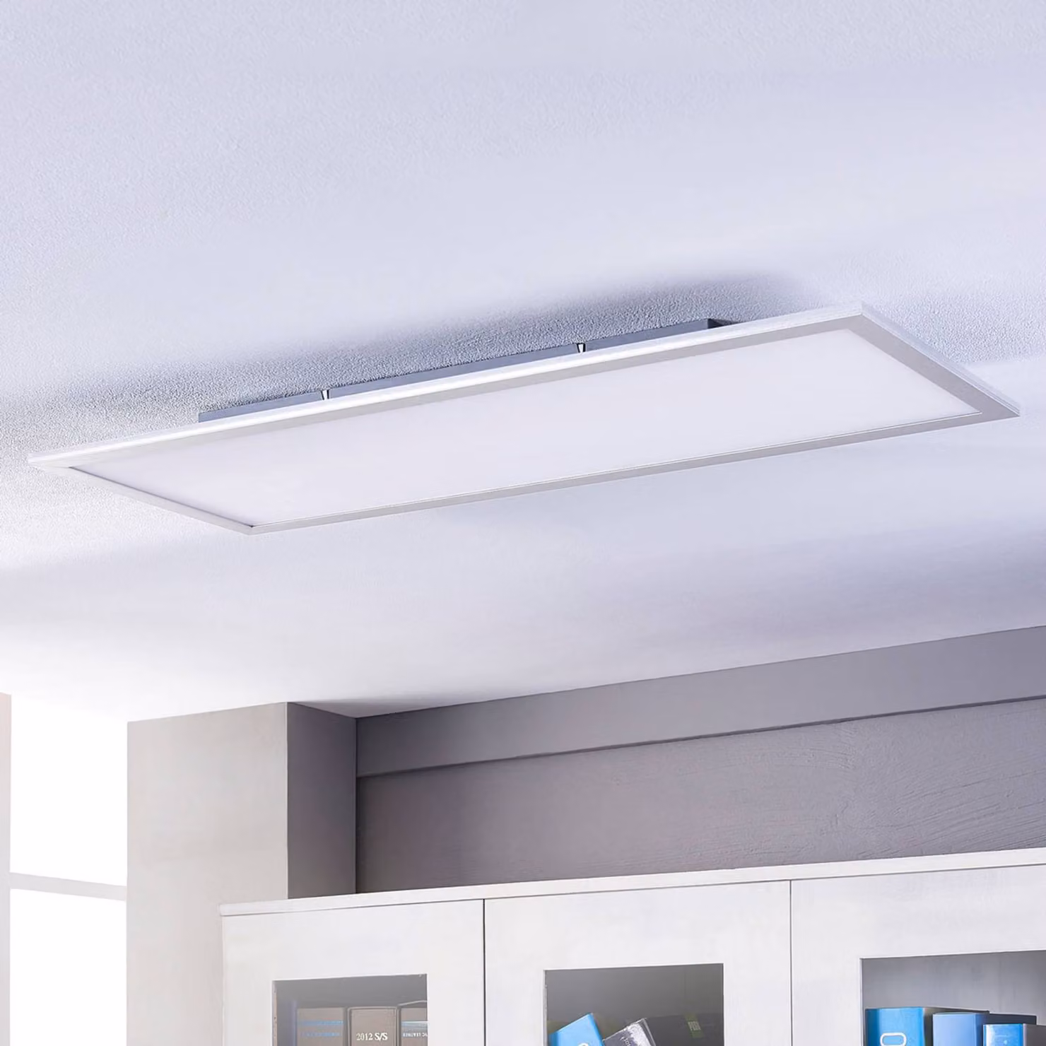Pannello LED Livel Lindby, Alluminio / Grigio / Zincato, Cucina, Plastica, Moderno, Plafoniera LED