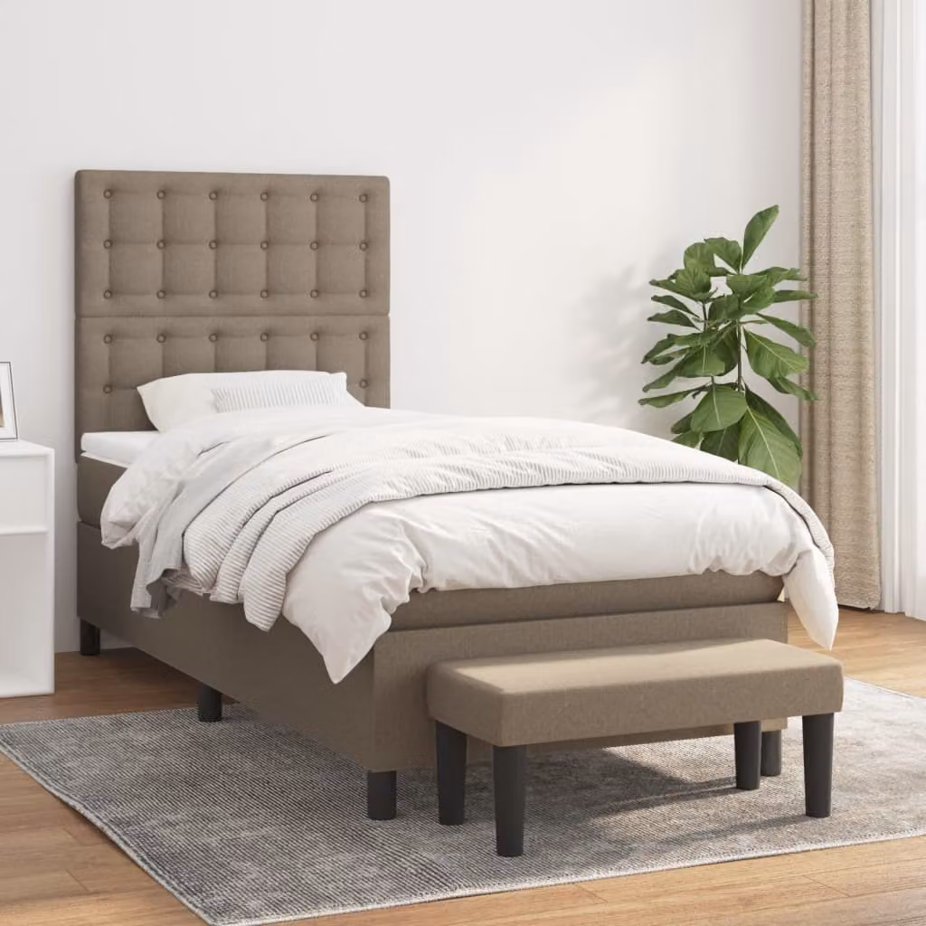 Maison Exclusive - Giroletto a Molle con Materasso Tortora 80x200 cm inTessuto