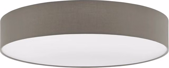 Plafoniera Moderna Eglo Pasteri in Acciaio e Tessuto Bianco, Grigio o Beige con 5 Luci E27