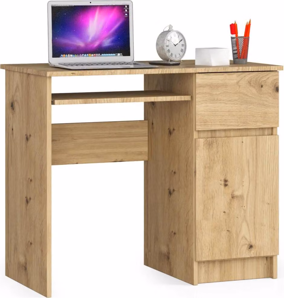 Scrivania per PC KALRION - rovere artisan, versione a destra
