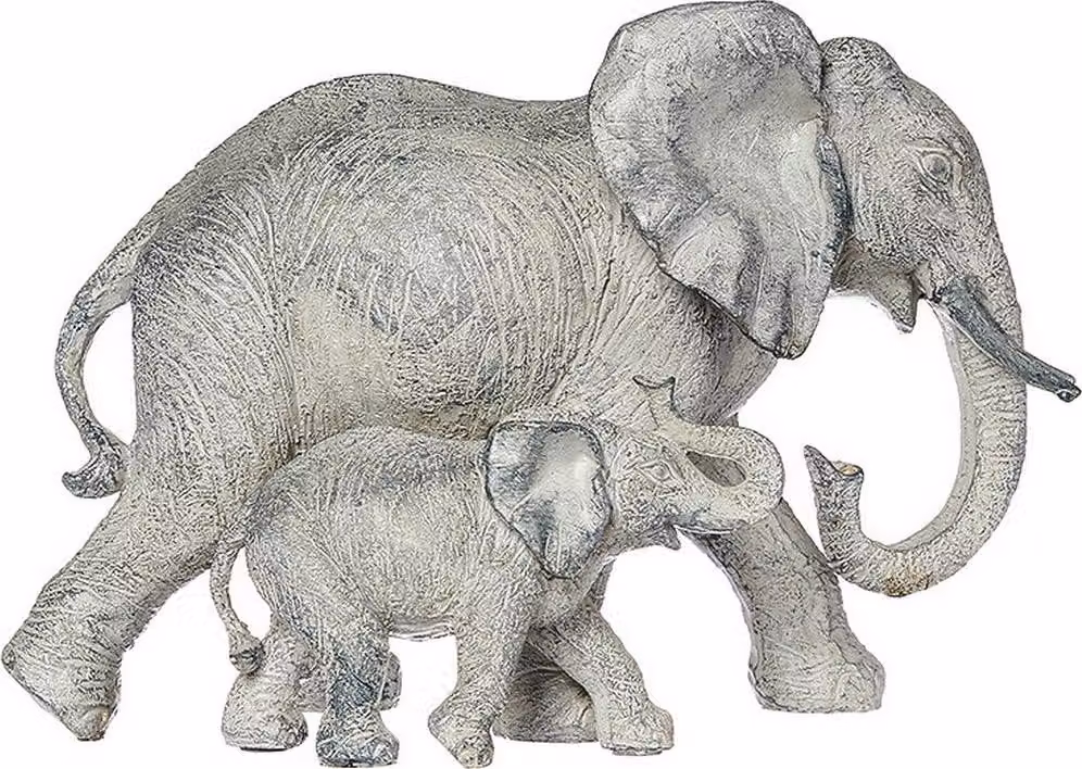 Elefante decorativo in resina sintetica, colori assortiti