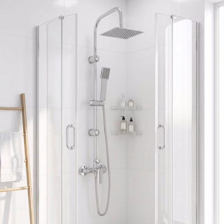 vidaXL Sistema Doccia Cromato Acciaio Inox 21 x 48 x 112 cm