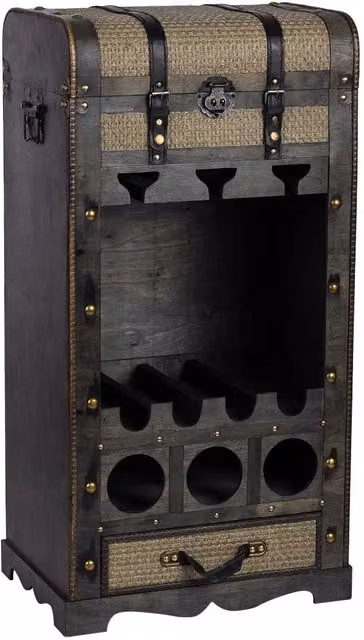 Baul porta bottiglie Wanderlust Deco in legno marrone L: 44 cm, P: 30 cm, H: 85 cm