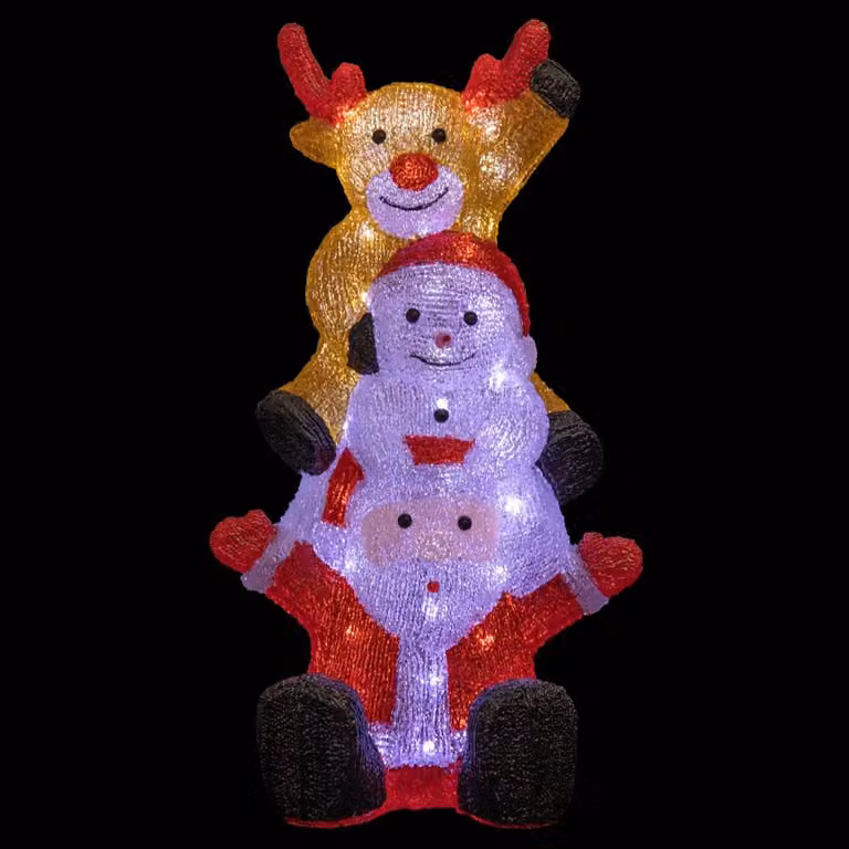 Decorazione luminosa esterna natalizia, personaggi natalizi, 60 LED