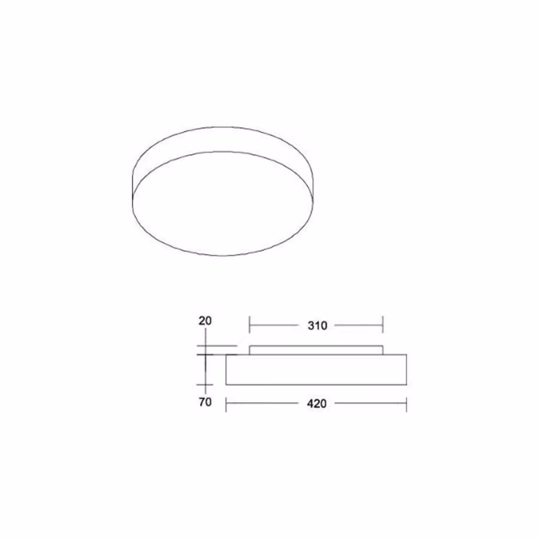 BRUMBERG Plafoniera a LED Celtis Midi, Bianco / Opale, Soggiorno / Sala da pranzo, Plafoniera LED