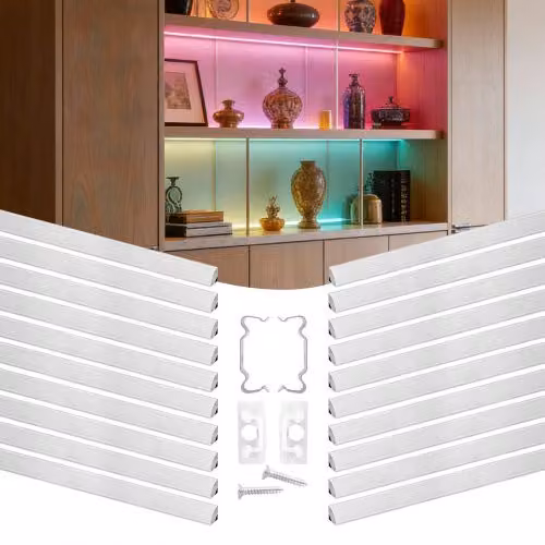Set di 20 profili per strisce LED VEVOR in alluminio color argento con diffusore in PC, lunghezza 1 m, ideali per illuminazione sottopensile in cucina, soggiorno o bar