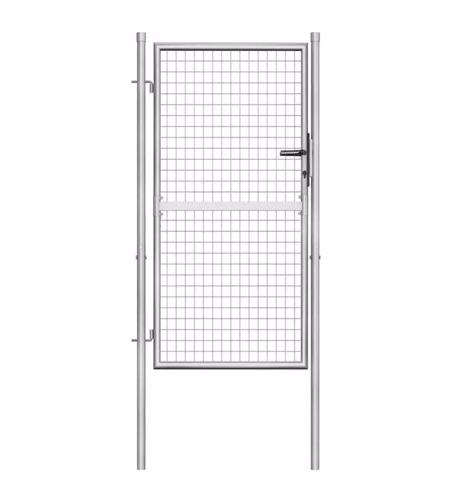 Cancello per Giardino in Acciaio Zincato 105x200cm Argento