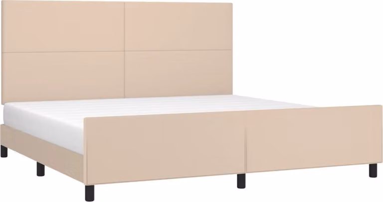 Giroletto con Testiera Cappuccino 200x200 cm in Pelle finta