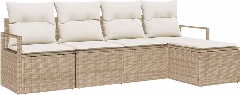 Set di divani 5 pcs Beige polyrattan