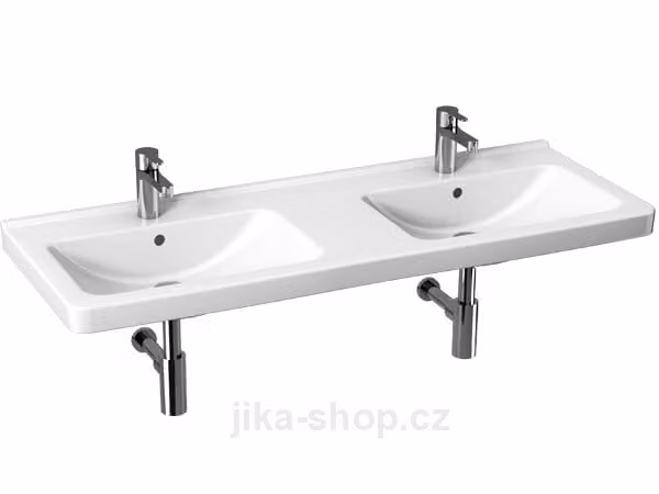 Lavabo doppio per mobile Jika CUBITO in ceramica sanitaria bianca 130 x 48,5 x 16,5 cm H8144200001041