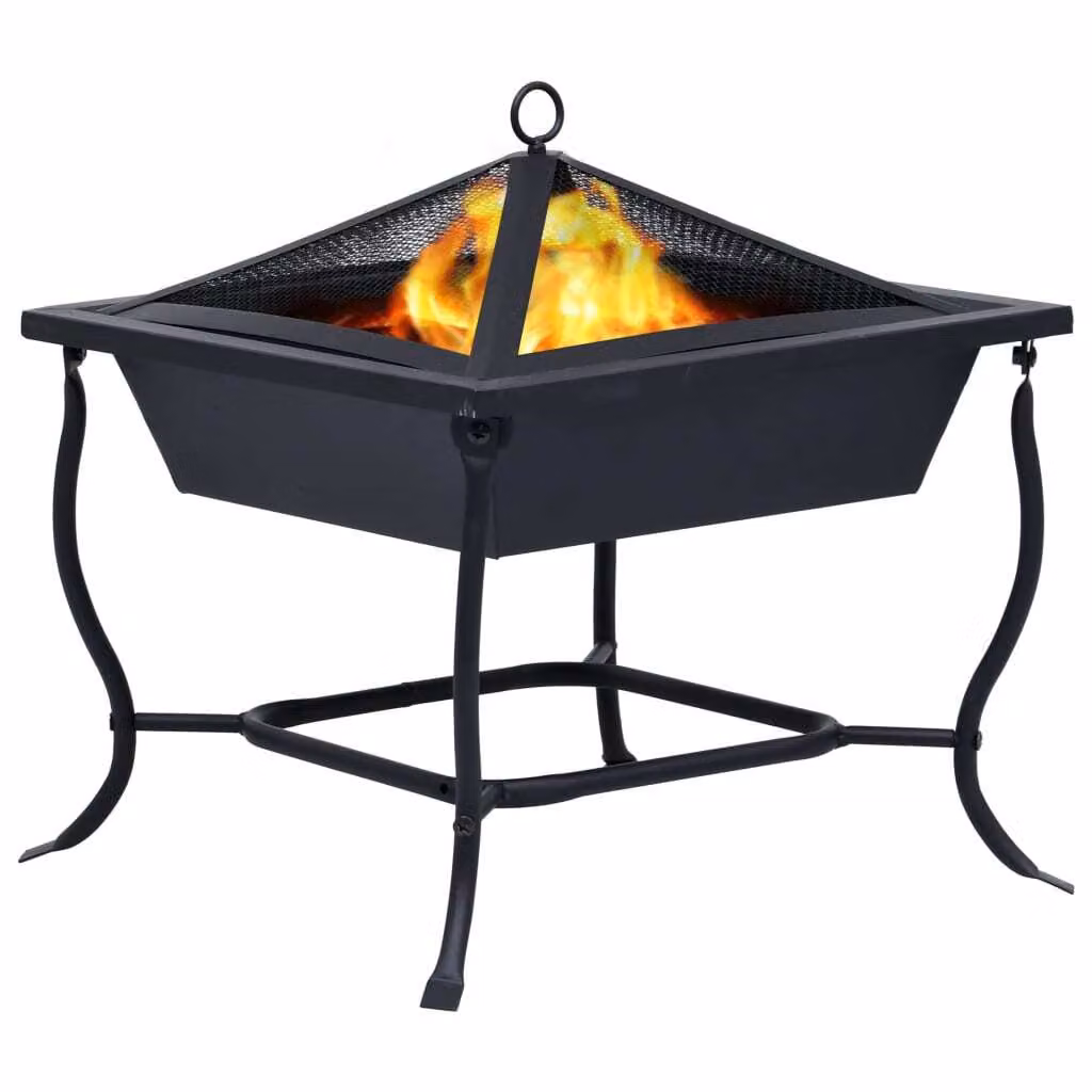 vidaXL Pozzetto nero 42x42x45 cm in acciaio