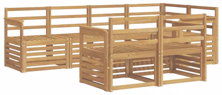 Set di divani da esterno, 7 pezzi, colore bianco, dimensioni 247 x 128,5 x 73 cm