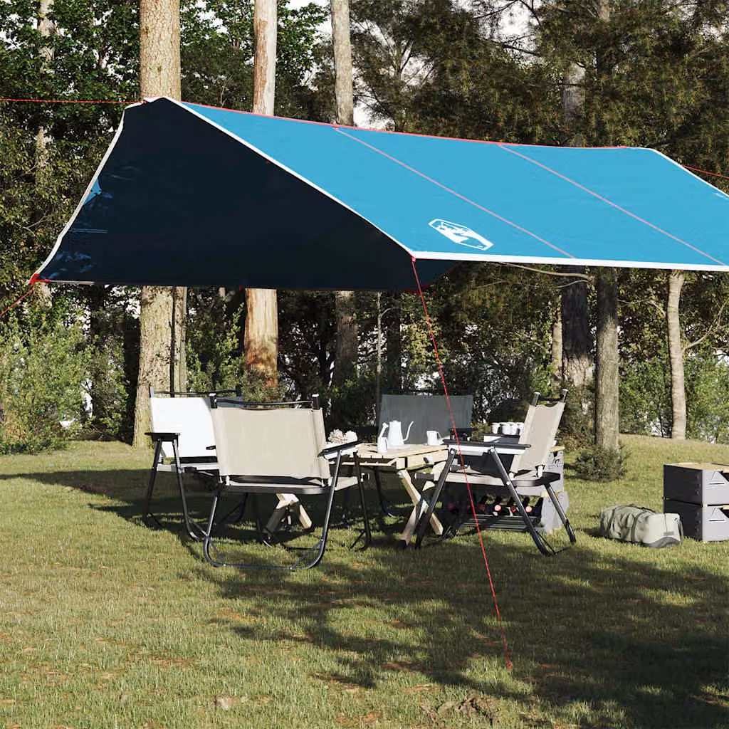 Telone da campeggio impermeabile vidaXL in poliestere blu 420 x 440 cm