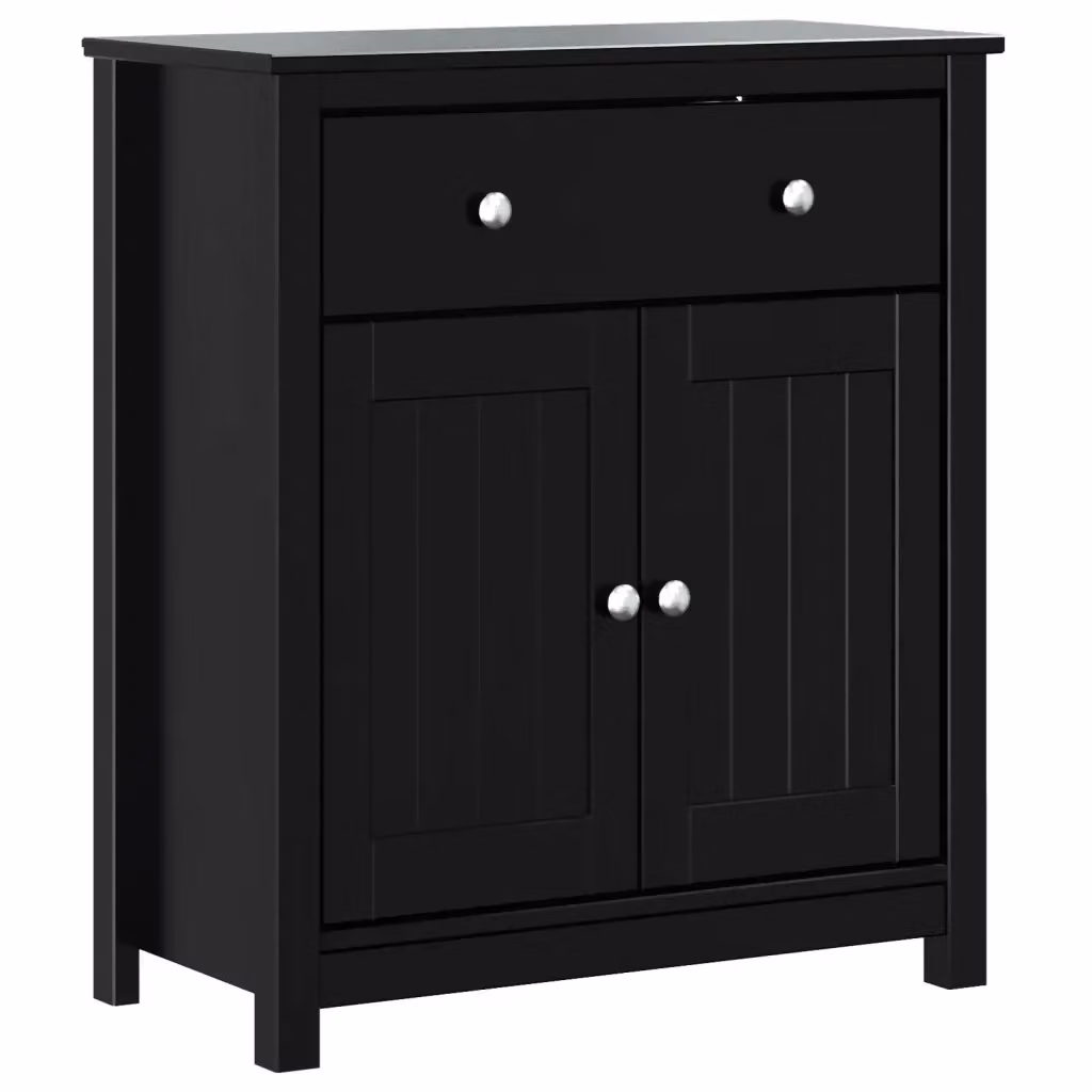 Mobile da bagno sospeso vidaXL in legno di pino nero stile rustico L: 69,5 cm, P: 34 cm, H: 80 cm – 2