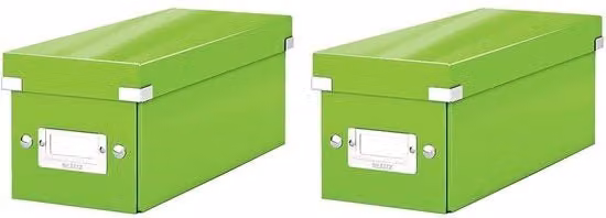 Set di 2 cassetti di archiviazione Click & Store in plastica e metallo, colore verde, H: 35,2 cm, L: 14,3 cm, P: 13,6 cm