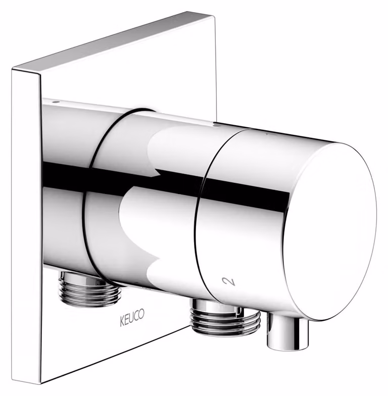 KEUCO IXMO Vanne d'inversion à encastrer 3 consommateurs, raccord de flexible avec poignée Comfort, sans arrêt, rosace carrée, 59548011102, 59548011102