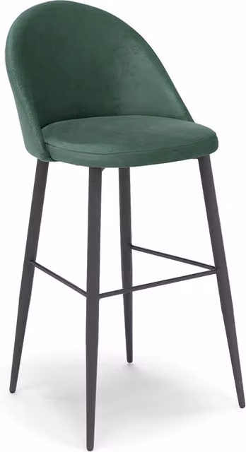 Sgabello Imbottito LOLA Redokasa Verde Petrolio con Gambe in Metallo per Cucina e Soggiorno, Altezza: 73 cm