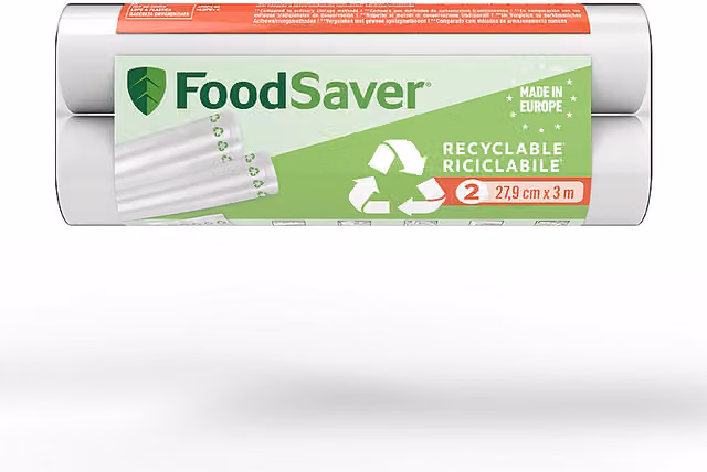 Sacchetti sottovuoto FoodSaver trasparenti, 2 rotoli da 28 cm x 3 m