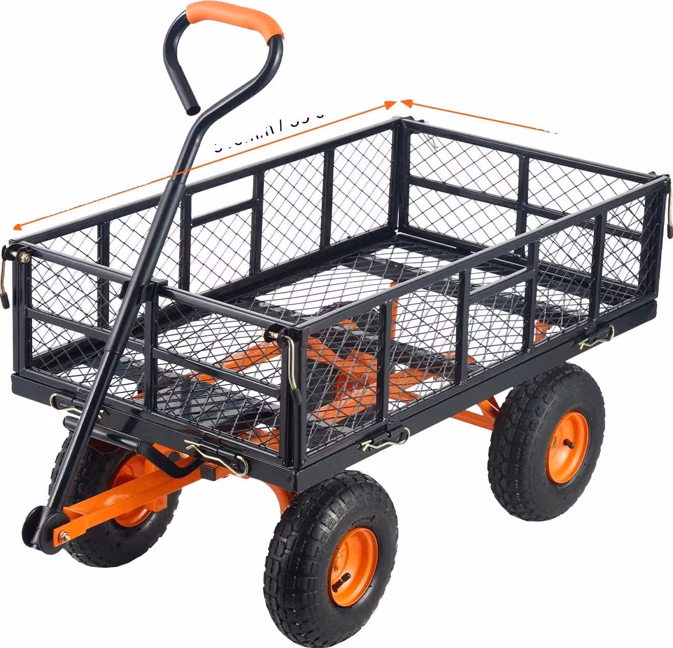 Carrello da giardino, capacità robusta, design versatile, 880 libbre