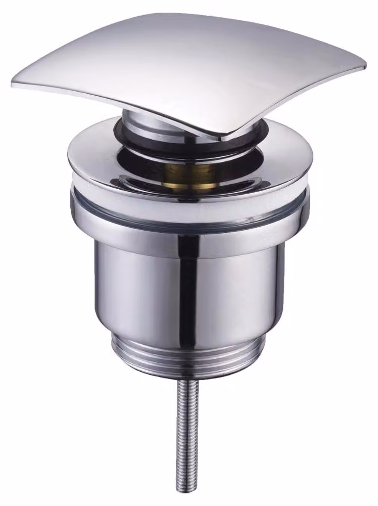 Schläfer 4051200 Piletta Click Clack Quadrata 1 1/4 Ottone, Scarico edl Lavabo e Bidet con Tappo Quadro Cromo Lucido Universale Bagno Moderno Chiusura a Pressione