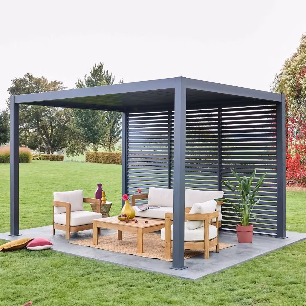 Pergola bioclimatica Sweeek in alluminio con 3 persiane da 1.3 m, colore antracite, L/P/H: 400 x 300 x 250 cm – 2