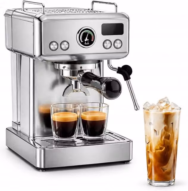 Macchina Espresso HiBREW H10A 20 Bar con PID, Portafiltro 58 mm, Serbatoio 1,8 L e Display LCD