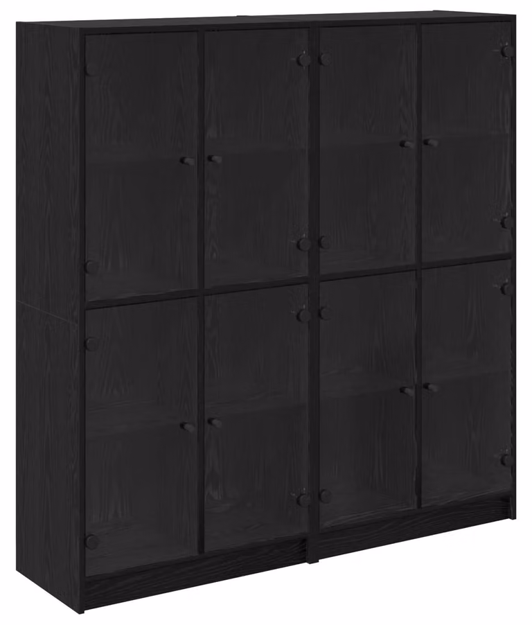 Credenza 2 pcs Rovere Nero 68 x 37 x 142 cm Legno multistrato