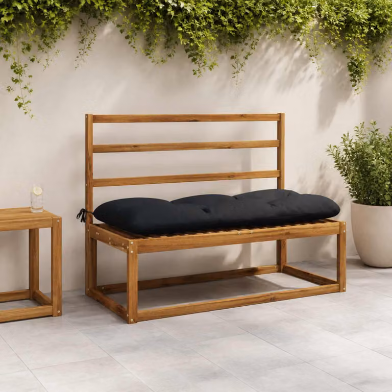 Cuscino per panchina vidaXL moderno in poliestere con fodera rimovibile e resistente ai raggi UV, Blu o Nero