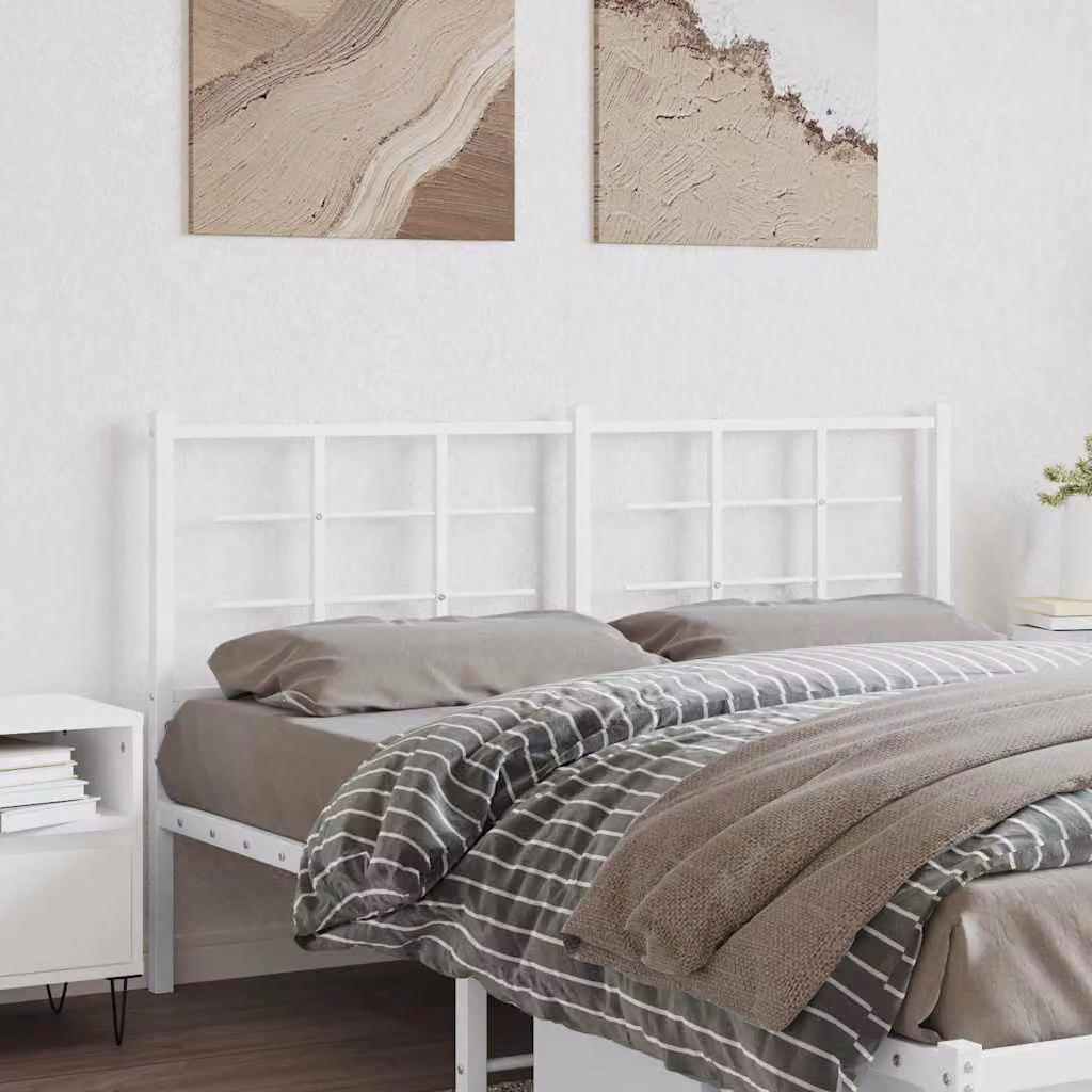 Testiera di ricambio vidaXL in metallo bianco laccato, stile classico, L: 156 cm