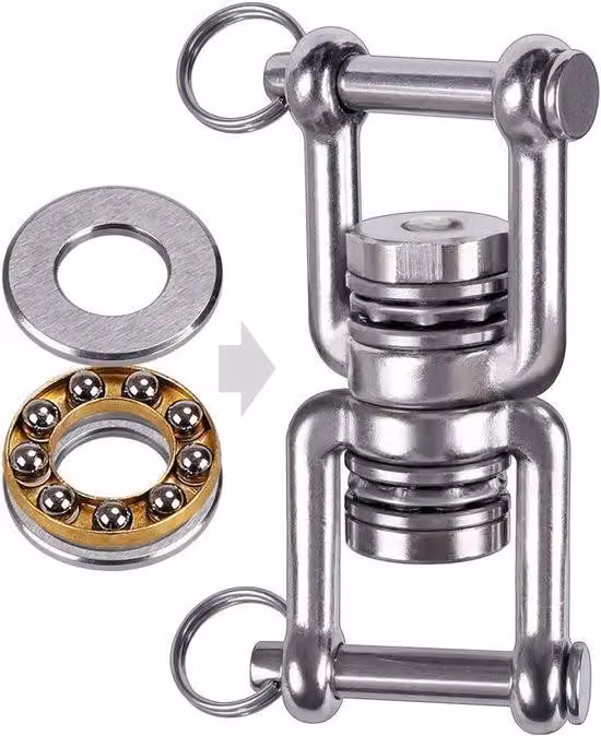 Meccanismo di rotazione con cuscinetti a sfera - Rotazione di 360° - Acciaio inox