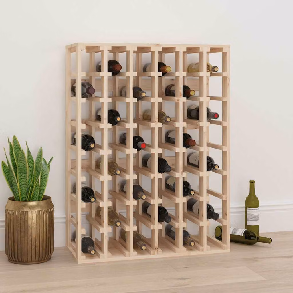 vidaXL Portavini in Legno di Pino Rustico, Colore Marrone/Beige, L 70 cm x P 33 cm x H 94 cm
