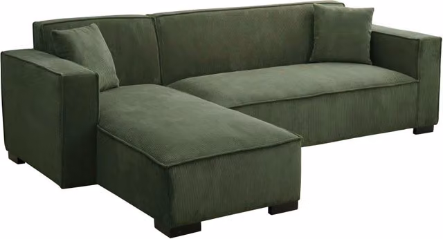 Oviala - Divano angolare 3 posti con chaise longue sinistra in kaki L 247 cm
