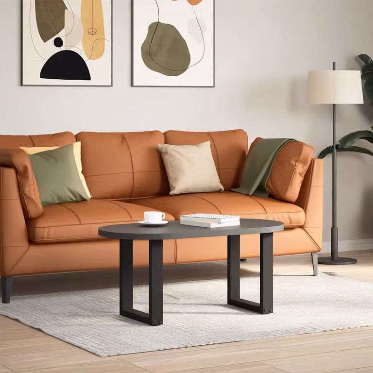 vidaXL Gambe per Tavolino da Caffè a Forma di U 2 pz Nere 38x(42-43)cm