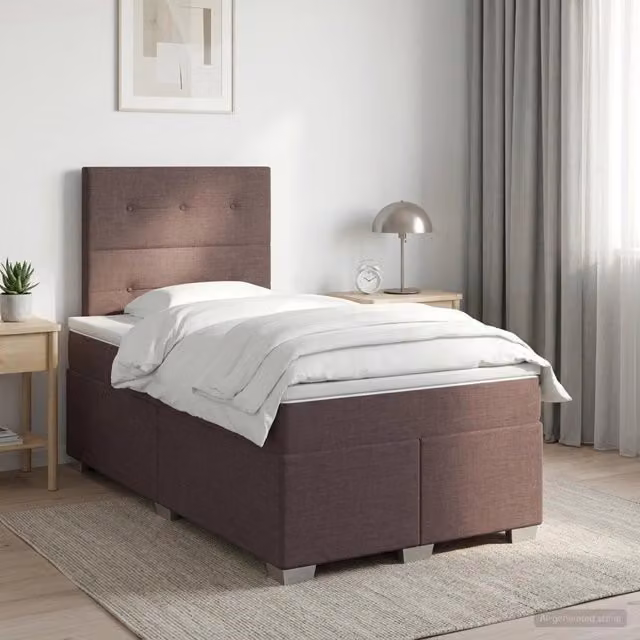Letto box spring con materasso Marrone Scuro 120 x 190 cm 3453363