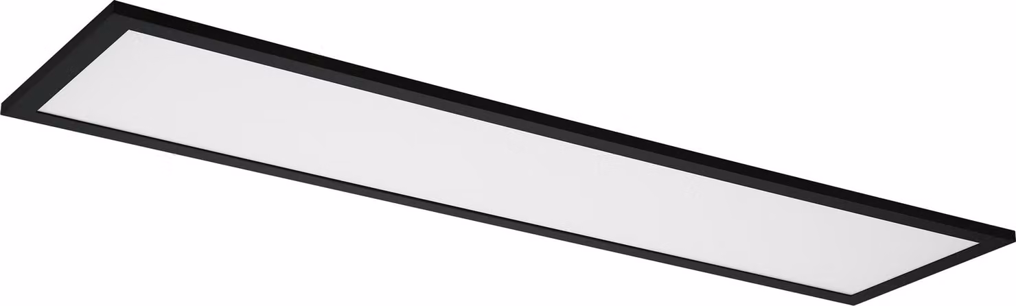 LEDVANCE Plafoniera LED nera, 30W, 1700LM, 3000-6500K, 100x25 cm, applique dimmerabile, tecnologia RGB, Smart+ Planon, controllabile tramite app o assistenti vocali come Alexa o Google,