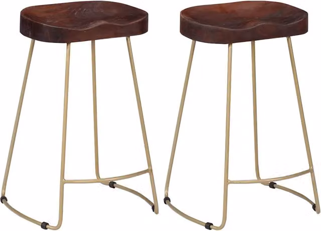 Sgabelli da Bar Gavin 2 pz in Legno Massello di Mango 247834