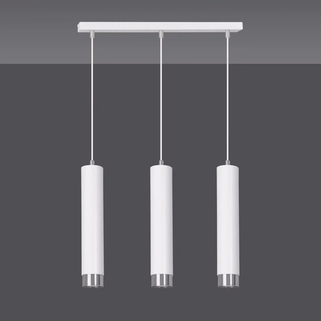 Lampadario a soffitto Wagner Luceart-Classic con 3 luci in acciaio inossidabile bianco e cromo – 2