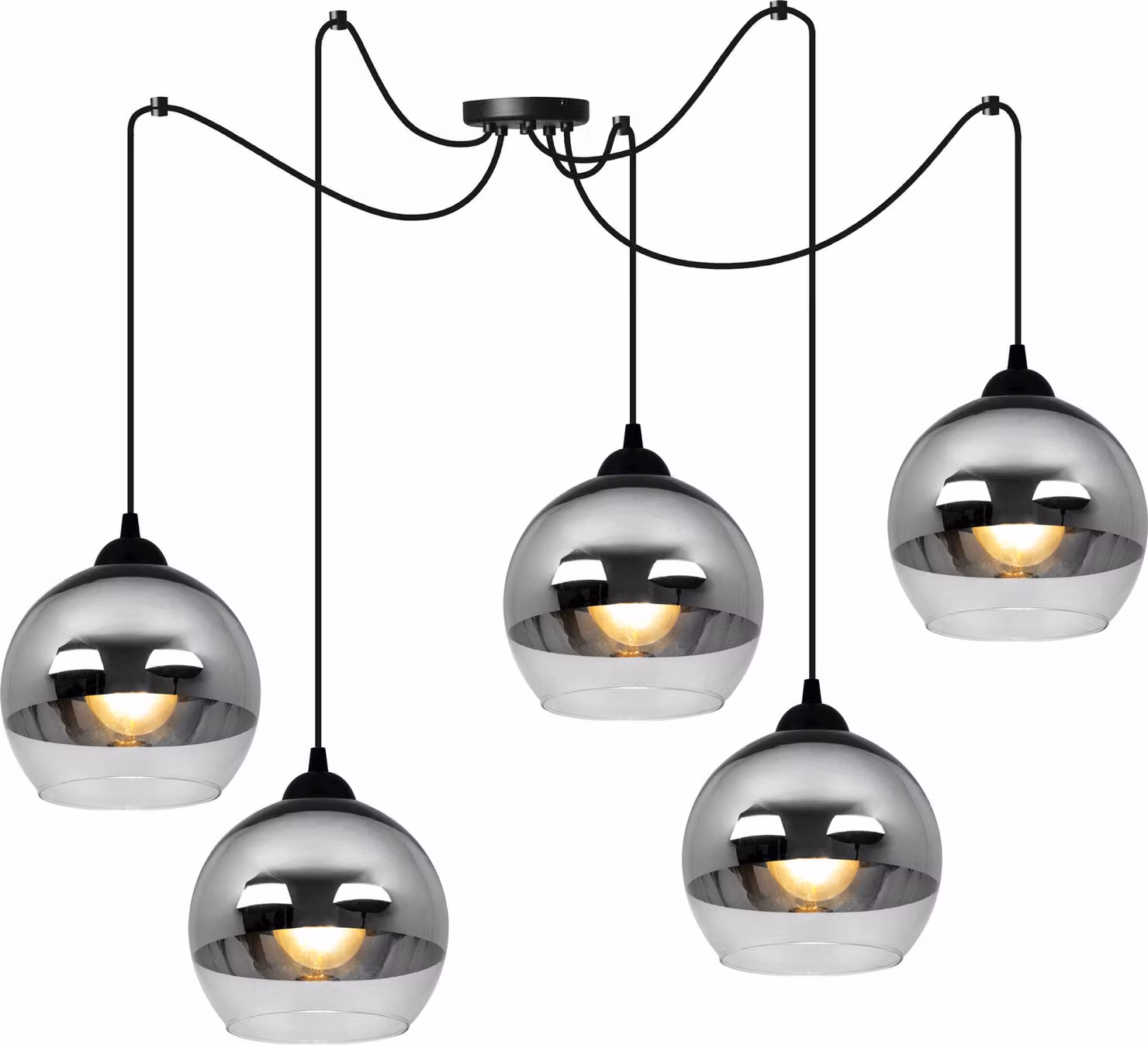 Elegante Lampada A Sospensione A Ragno Con Led E Finitura Cromata