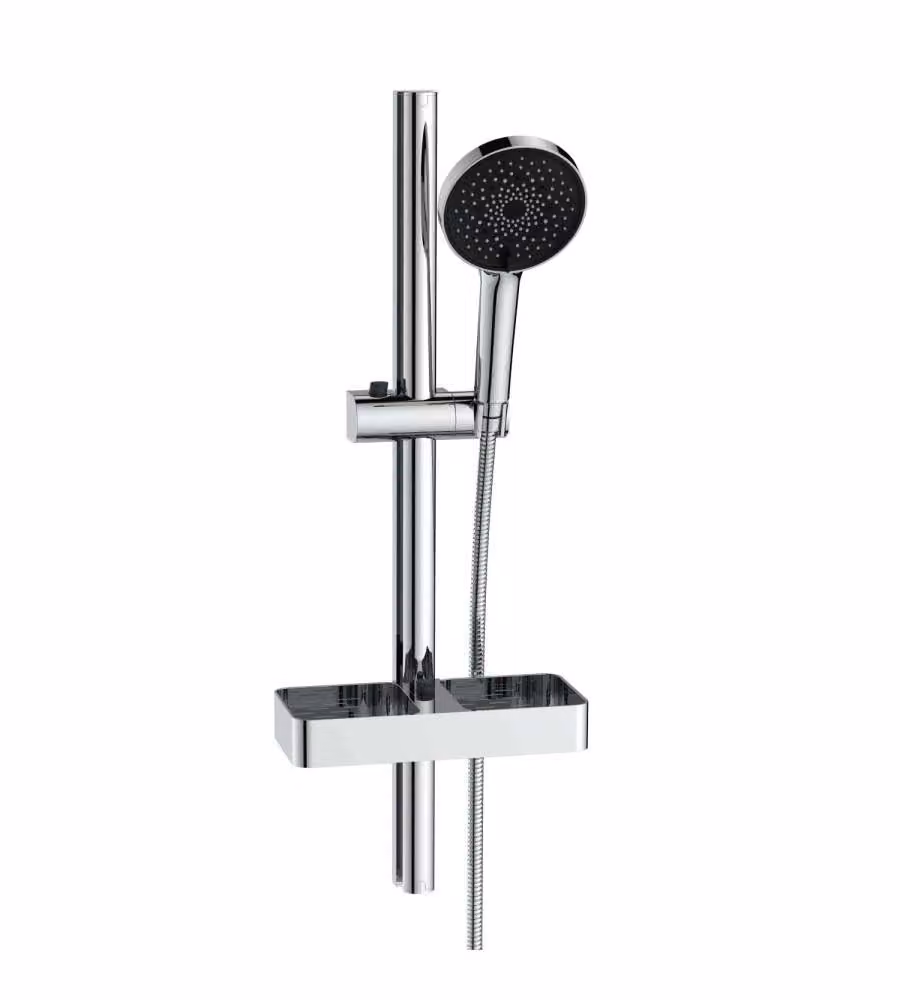 Lift Saliscendi Doccia 3 Getti Cromo con Mensola Porta Oggetti 68 cm