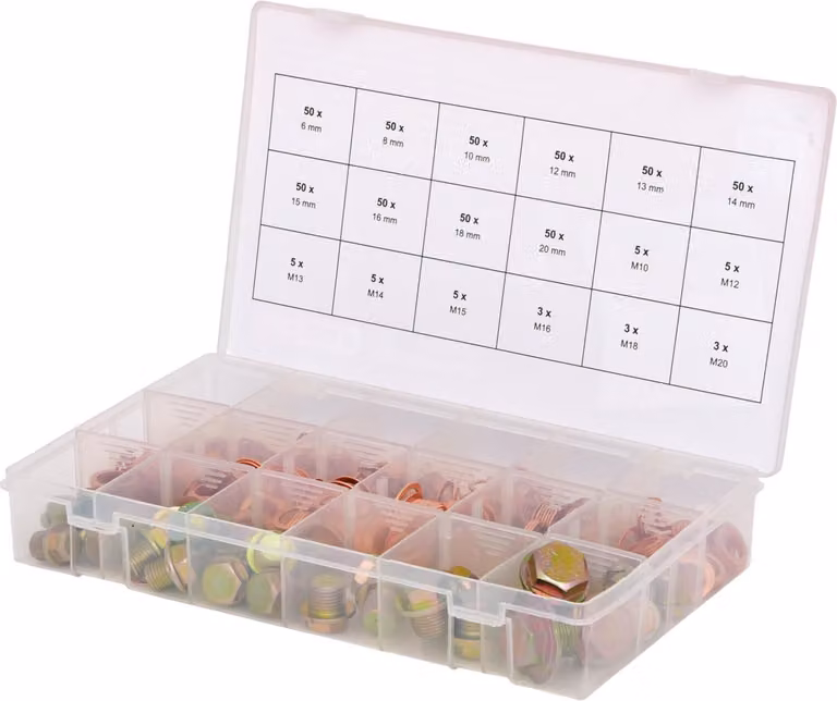 KS TOOLS Assortimento di bulloni per coppa dell'olio e anelli di tenuta 534 pezzi - 970.0200