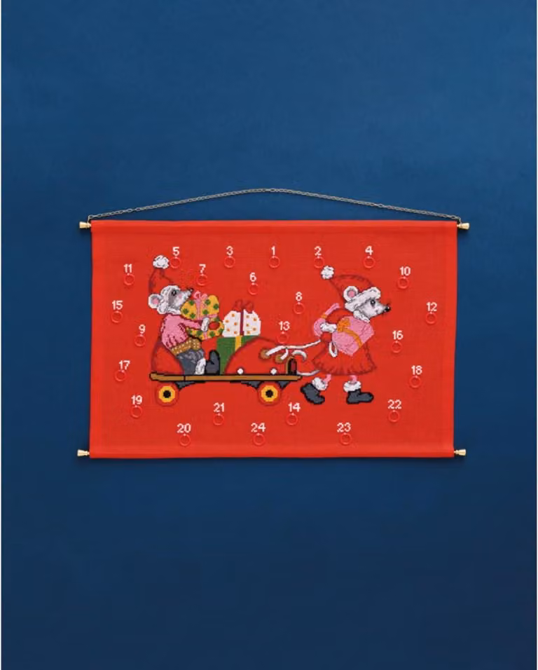 Calendario dell'Avvento "Topolino con i pattini", formato 46x30 cm