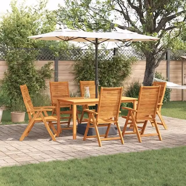 Set da Pranzo per Giardino 7 pz Marrone 3375627