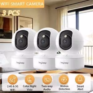 Telecamera di sicurezza, risoluzione 3 MP, tracciamento automatico, 3 pezzi