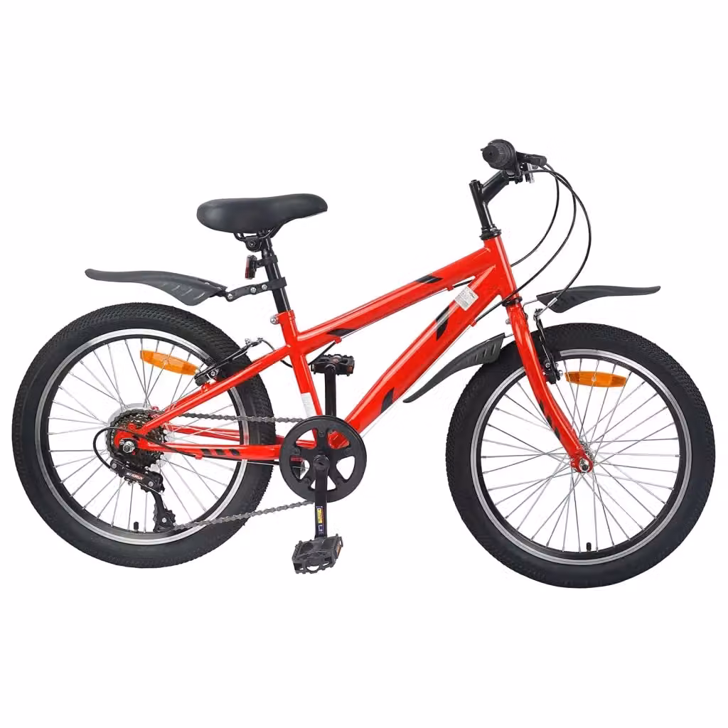 Bicicletta per bambini da 20 pollici con 6 marce in metallo e gomma, colore rosso – 2