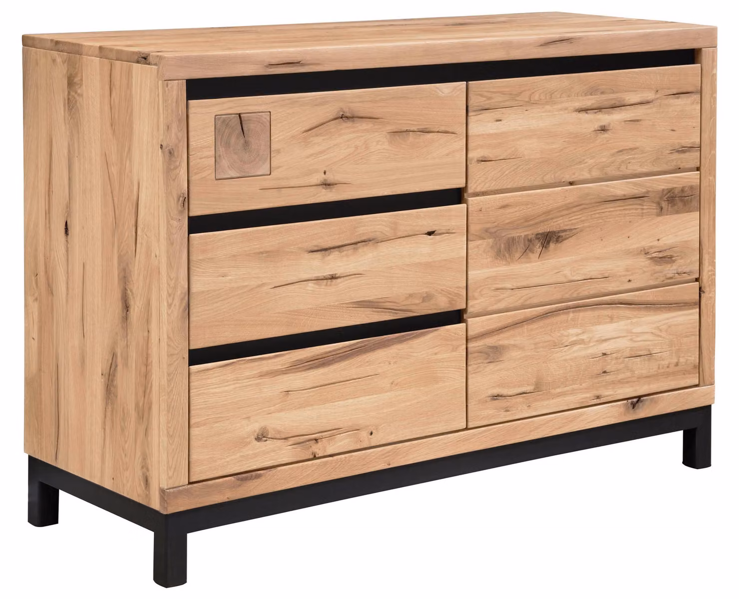 MASSIVMOEBEL24 | credenza in legno di Quercia Selvatica 120x45x85 bianco oliato VILLANDERS #210