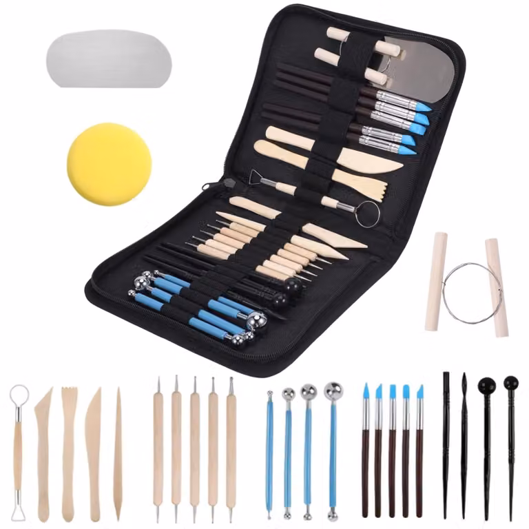 Set di 27 strumenti per la scultura in Vetroceramica, con custodia